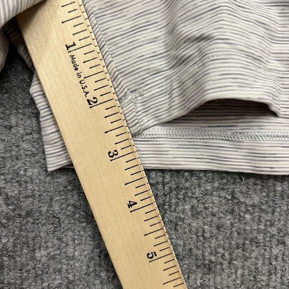 Lululemon Shorts Womens 6 Light Gray White Micro Stripe Lined Running Drawstring - Picture 10 of 10